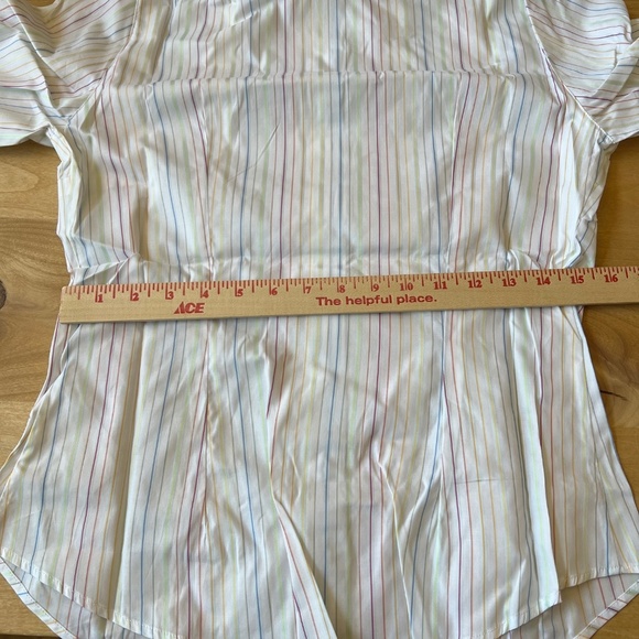 SOLD ANNE FONTAINE SONIA SHIRT NWT 40 6-8 PASTEL STRIPES CLASSIC OFFICE TIMELESS - Picture 8 of 13
